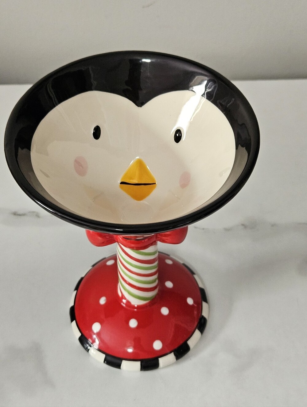 SCM Designs Penguin Large Earthenware Ceramic Martini Glass (7")